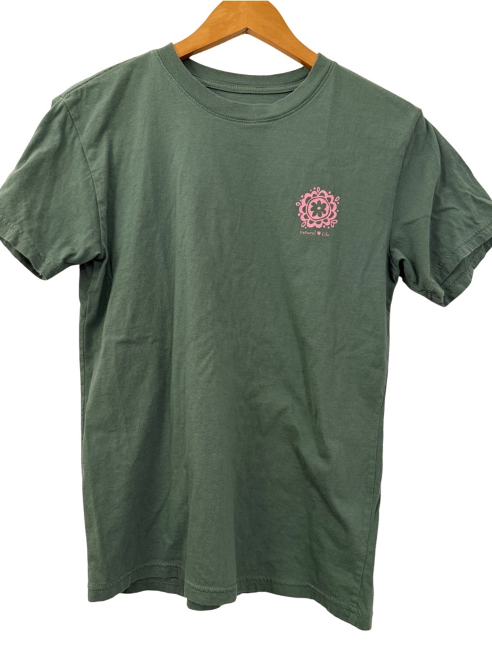 Natural Life women’s Graphic Dog TShirt Green Floral Puppy Quote Tee Size Small - Picture 2 of 7